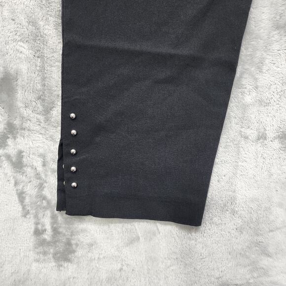 Counterparts Pants Women 8 Black High Rise Pull On Skinny Studded Slit Hem Ankle - Picture 2 of 13